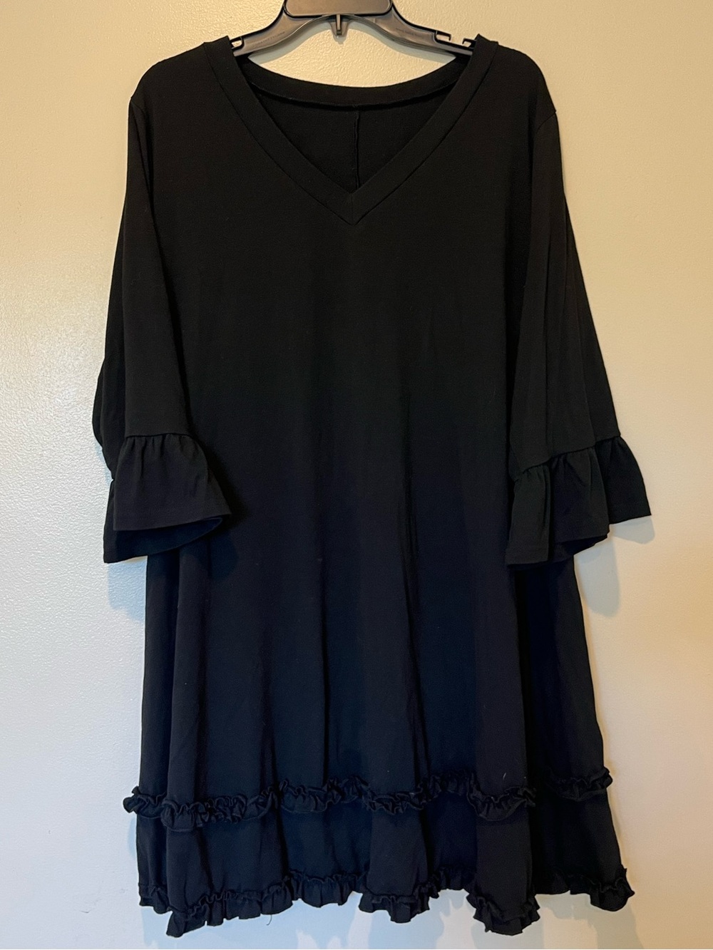 Women's V-Neck Ruffle Sleeve Pajama Dress